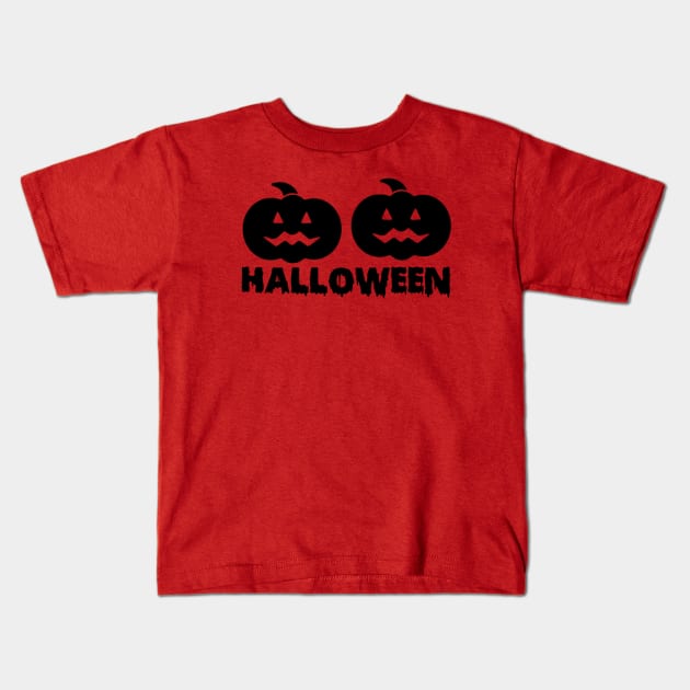 Halloween Simple Lettering Kids T-Shirt by FashionDesignz